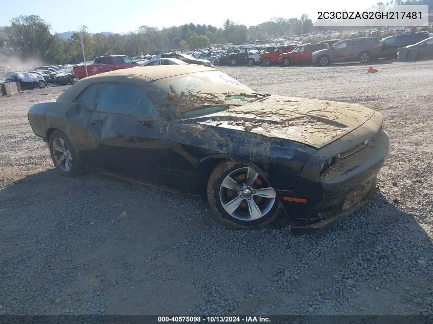 2016 Dodge Challenger Sxt VIN: 2C3CDZAG2GH217481 Lot: 40575098