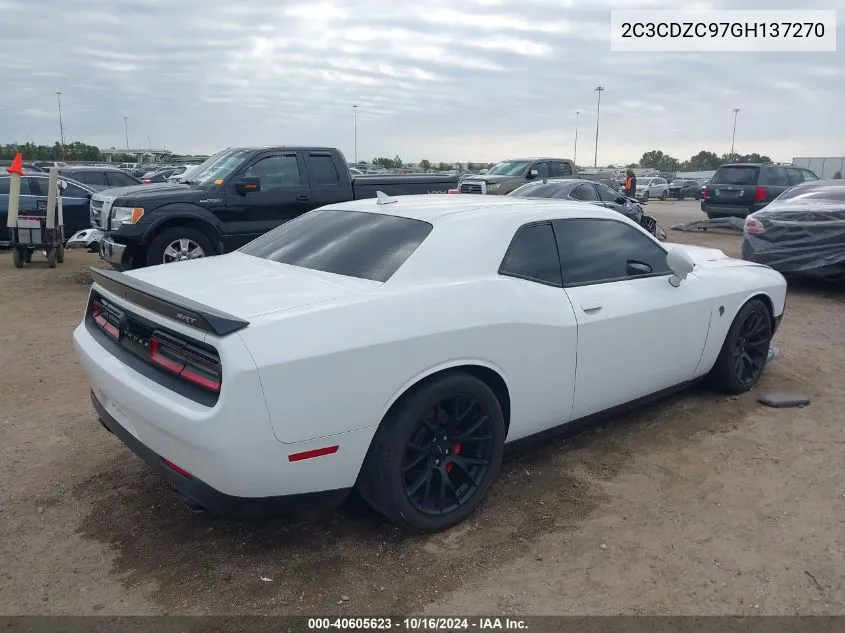 2016 Dodge Challenger Srt Hellcat VIN: 2C3CDZC97GH137270 Lot: 40605623