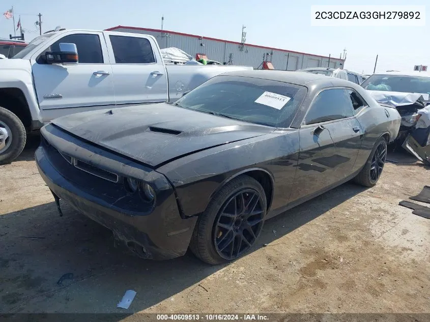 2016 Dodge Challenger Sxt Plus VIN: 2C3CDZAG3GH279892 Lot: 40609513