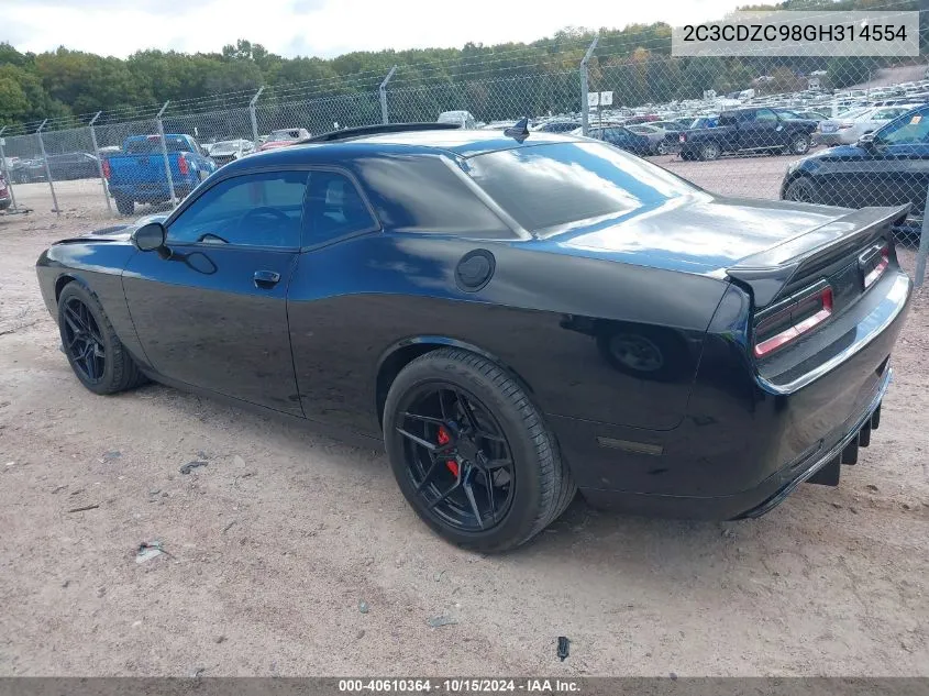 2016 Dodge Challenger Srt Hellcat VIN: 2C3CDZC98GH314554 Lot: 40610364