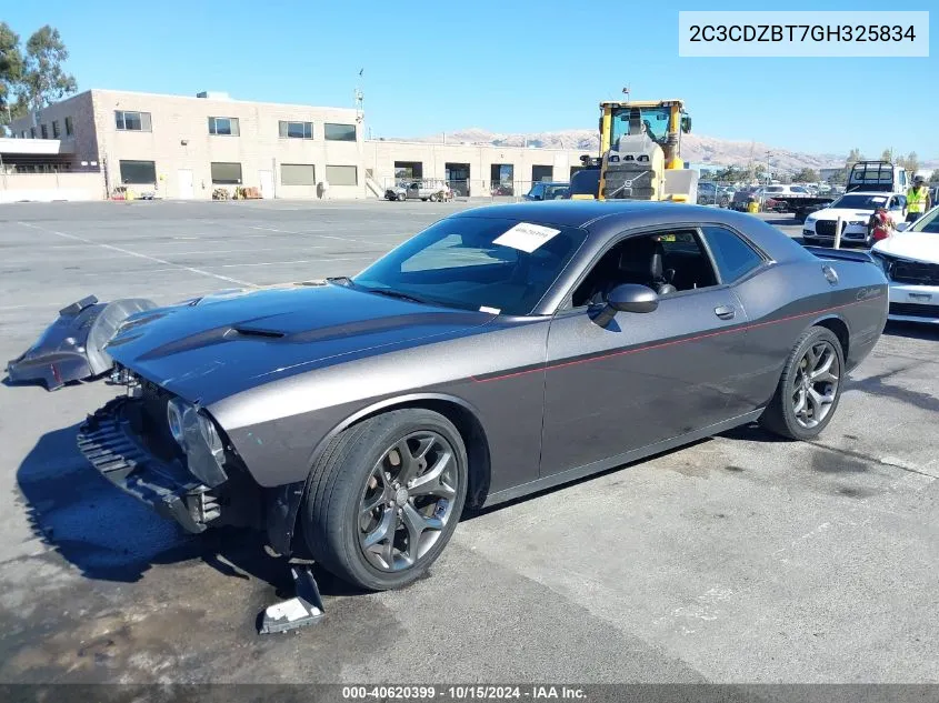 2016 Dodge Challenger R/T Plus VIN: 2C3CDZBT7GH325834 Lot: 40620399