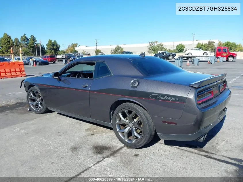 2016 Dodge Challenger R/T Plus VIN: 2C3CDZBT7GH325834 Lot: 40620399