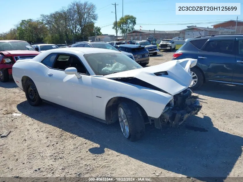 2016 Dodge Challenger R/T Plus VIN: 2C3CDZBT2GH125699 Lot: 40633544