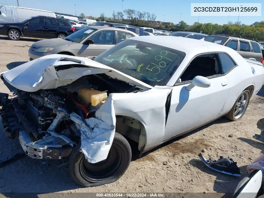 2016 Dodge Challenger R/T Plus VIN: 2C3CDZBT2GH125699 Lot: 40633544