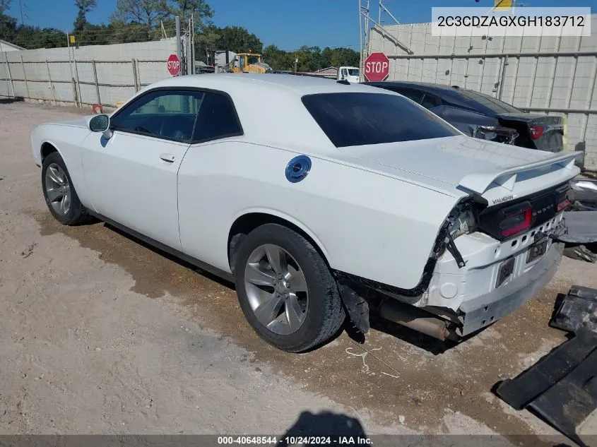 2C3CDZAGXGH183712 2016 Dodge Challenger Sxt