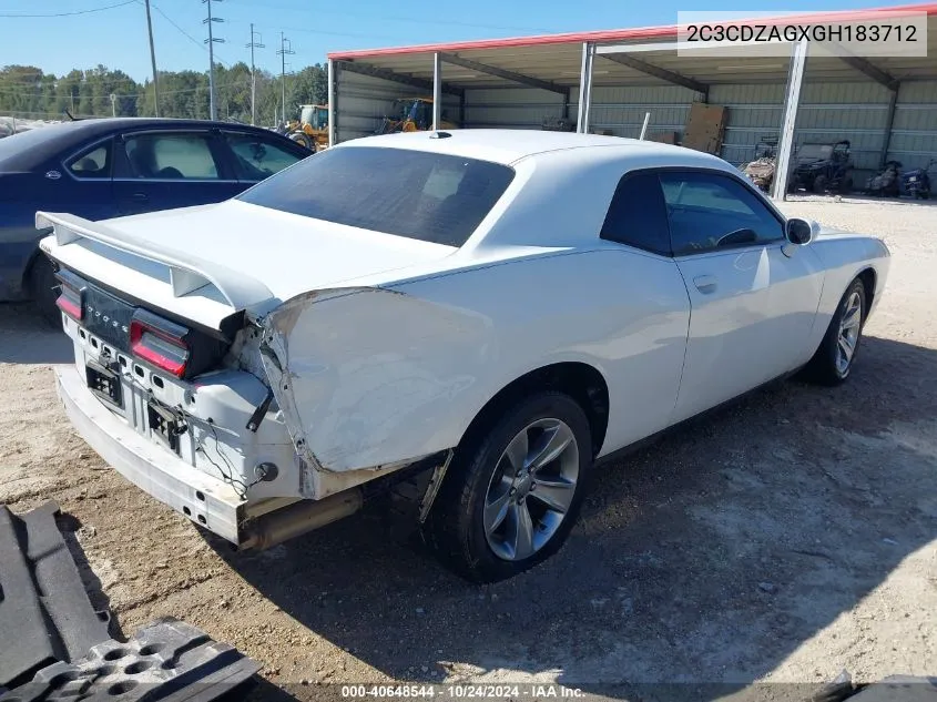 2C3CDZAGXGH183712 2016 Dodge Challenger Sxt