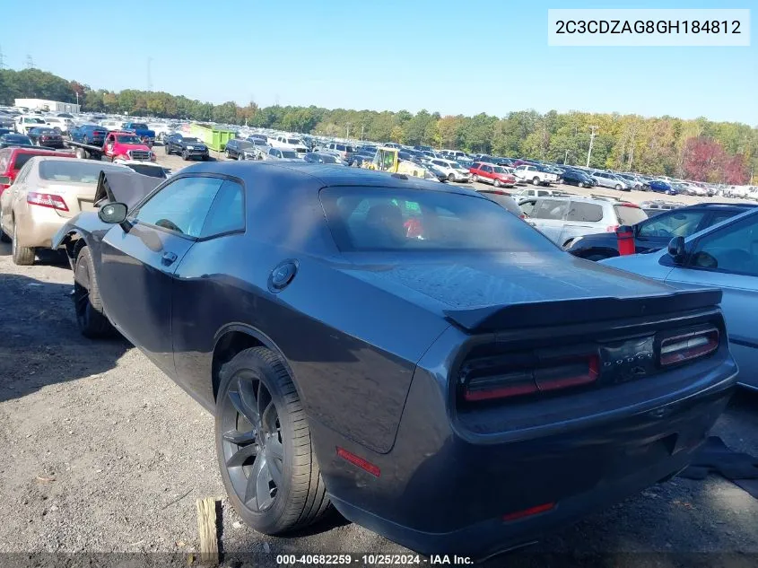 2016 Dodge Challenger Sxt VIN: 2C3CDZAG8GH184812 Lot: 40682259