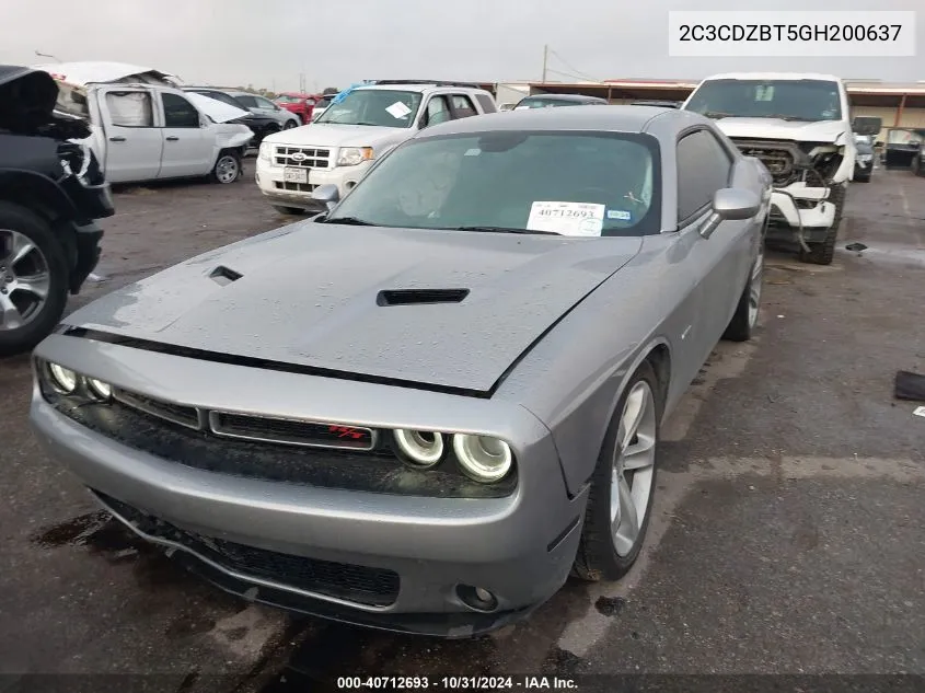 2016 Dodge Challenger R/T VIN: 2C3CDZBT5GH200637 Lot: 40712693