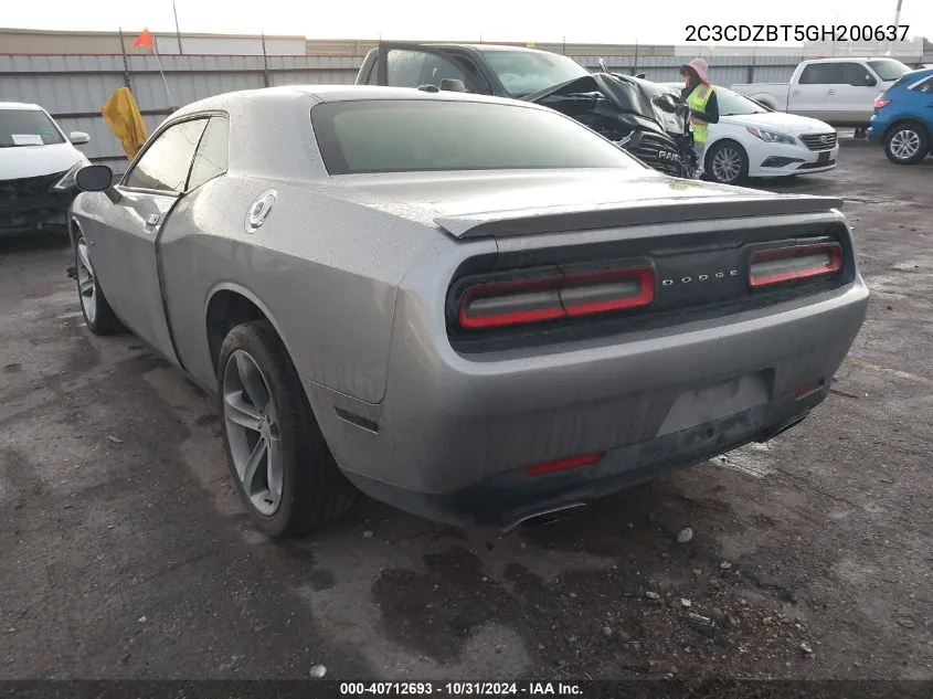 2016 Dodge Challenger R/T VIN: 2C3CDZBT5GH200637 Lot: 40712693