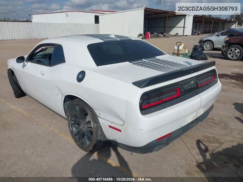 2C3CDZAG5GH308793 2016 Dodge Challenger Sxt