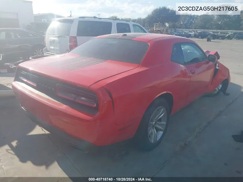 2C3CDZAG5GH217605 2016 Dodge Challenger Sxt