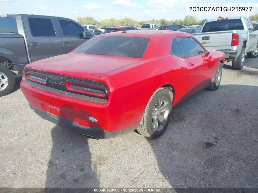 2016 Dodge Challenger Sxt VIN: 2C3CDZAG1GH255977 Lot: 40729103