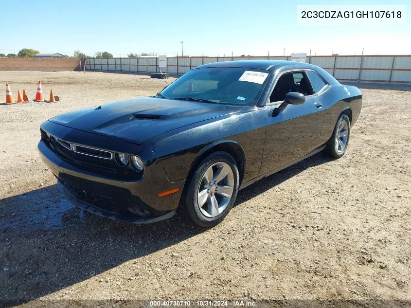 2016 Dodge Challenger Sxt VIN: 2C3CDZAG1GH107618 Lot: 40730710