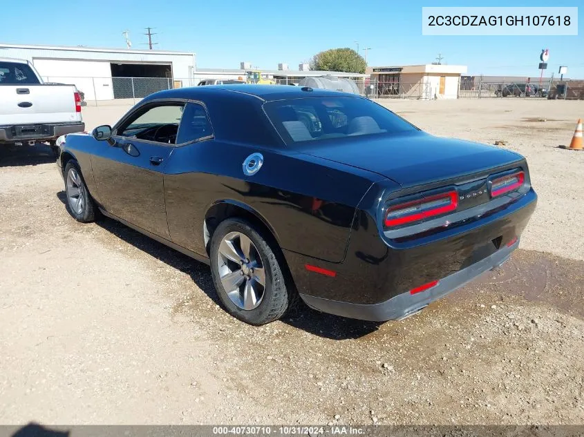 2016 Dodge Challenger Sxt VIN: 2C3CDZAG1GH107618 Lot: 40730710