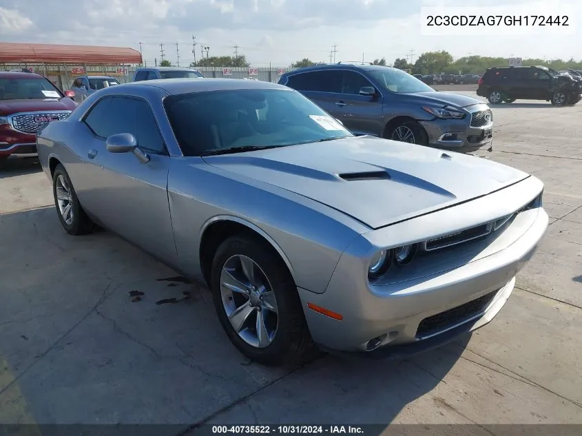 2016 Dodge Challenger Sxt VIN: 2C3CDZAG7GH172442 Lot: 40735522