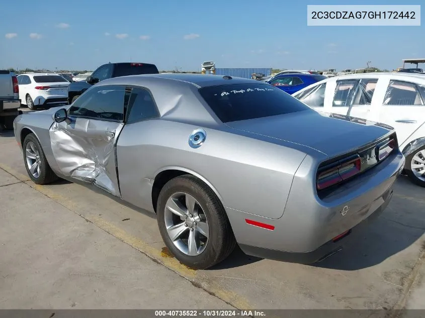 2016 Dodge Challenger Sxt VIN: 2C3CDZAG7GH172442 Lot: 40735522