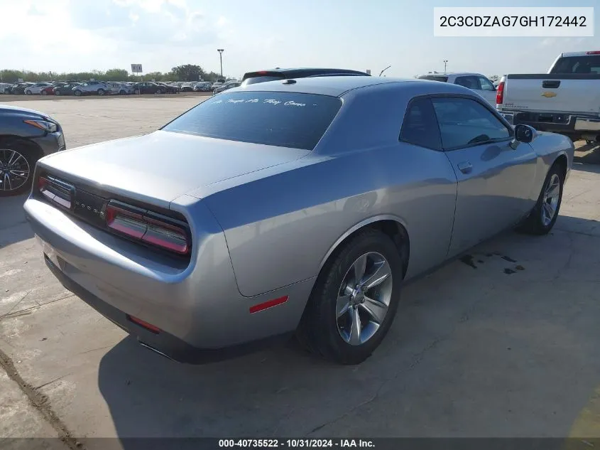 2016 Dodge Challenger Sxt VIN: 2C3CDZAG7GH172442 Lot: 40735522