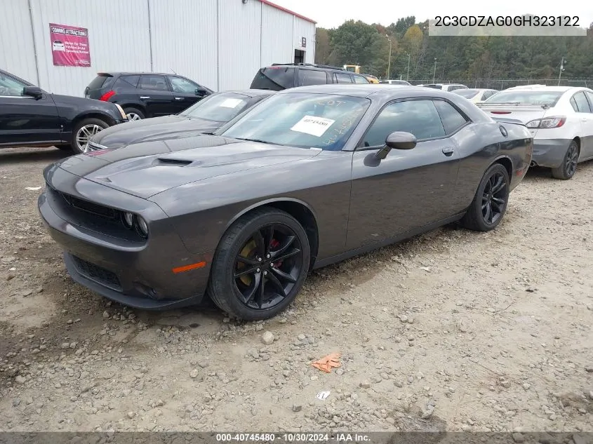 2C3CDZAG0GH323122 2016 Dodge Challenger Sxt