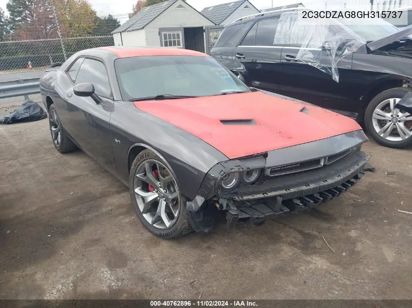 2016 Dodge Challenger Sxt Plus VIN: 2C3CDZAG8GH315737 Lot: 40762896