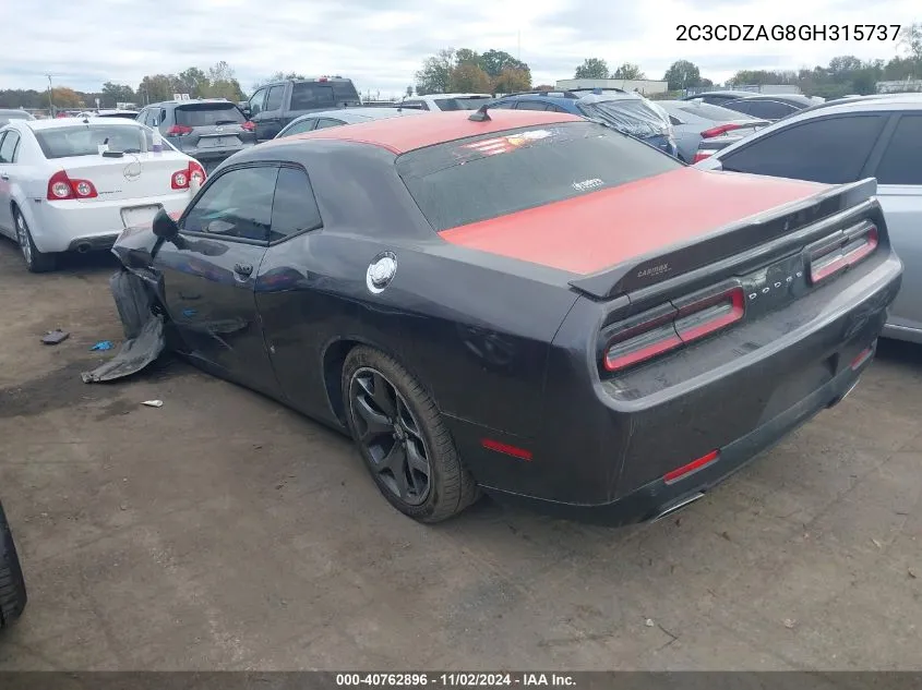 2016 Dodge Challenger Sxt Plus VIN: 2C3CDZAG8GH315737 Lot: 40762896