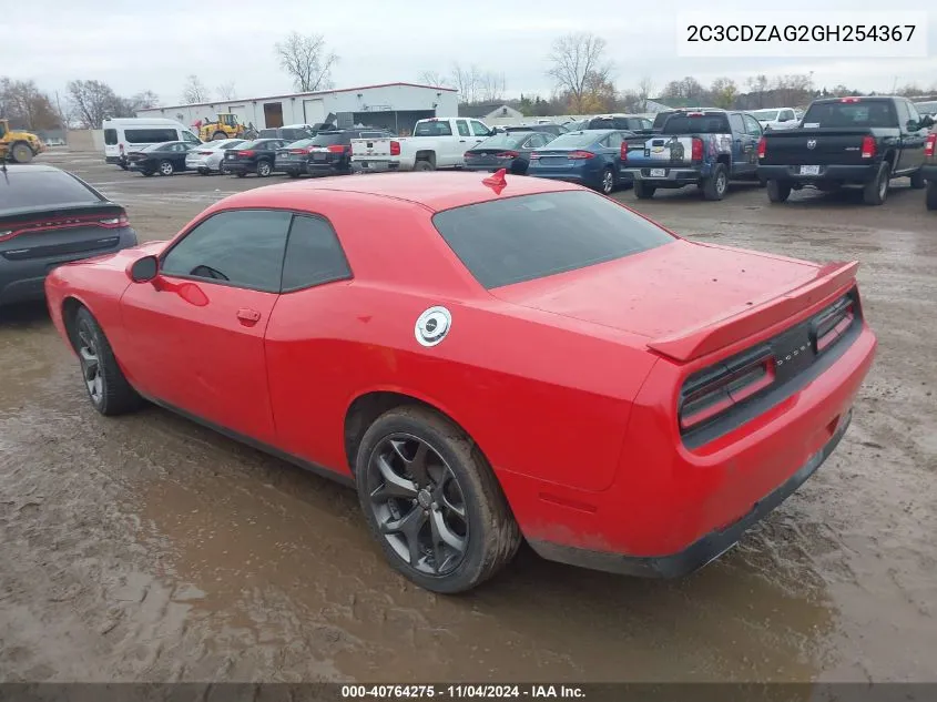 2016 Dodge Challenger Sxt Plus VIN: 2C3CDZAG2GH254367 Lot: 40764275