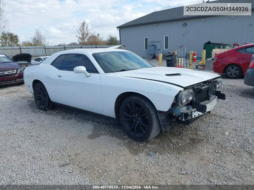 2016 Dodge Challenger Sxt VIN: 2C3CDZAG5GH344936 Lot: 40770519