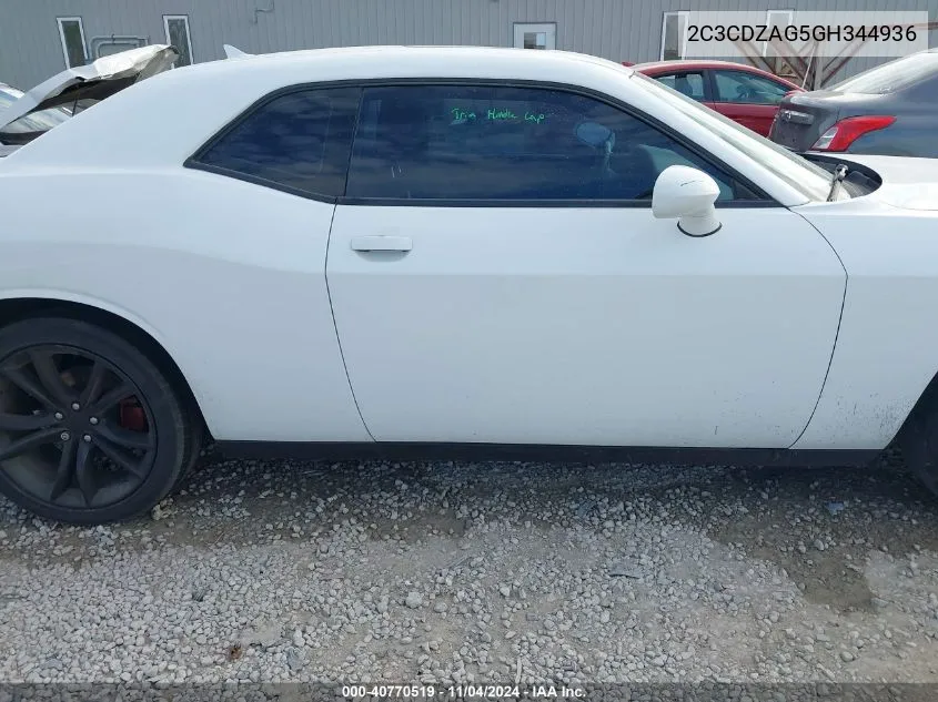 2016 Dodge Challenger Sxt VIN: 2C3CDZAG5GH344936 Lot: 40770519