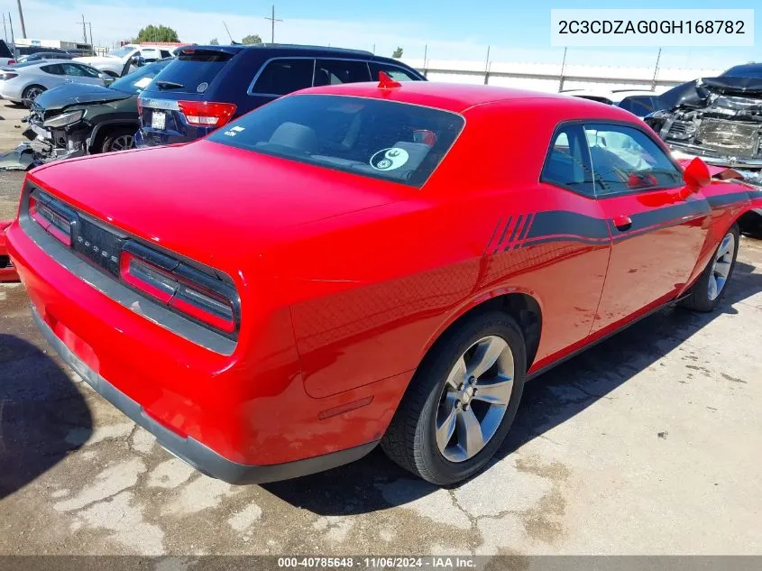 2016 Dodge Challenger Sxt VIN: 2C3CDZAG0GH168782 Lot: 40785648