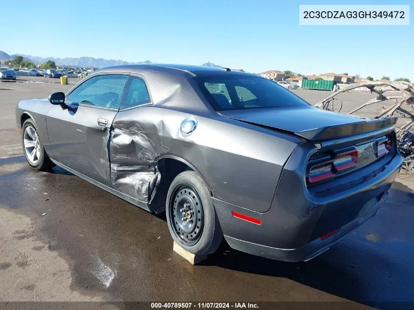 2016 Dodge Challenger Sxt VIN: 2C3CDZAG3GH349472 Lot: 40789507