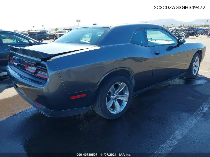 2016 Dodge Challenger Sxt VIN: 2C3CDZAG3GH349472 Lot: 40789507