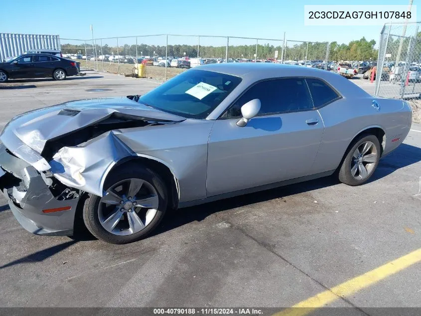 2016 Dodge Challenger Sxt VIN: 2C3CDZAG7GH107848 Lot: 40790188