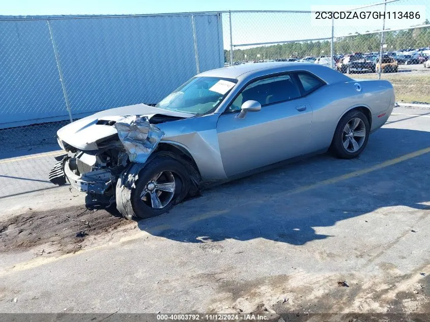 2C3CDZAG7GH113486 2016 Dodge Challenger Sxt