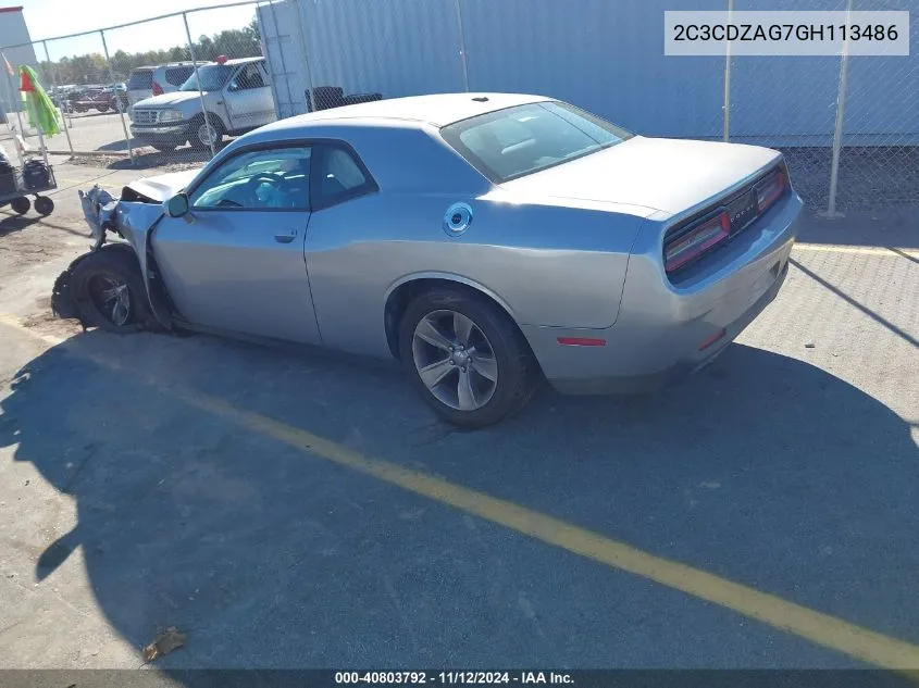 2C3CDZAG7GH113486 2016 Dodge Challenger Sxt