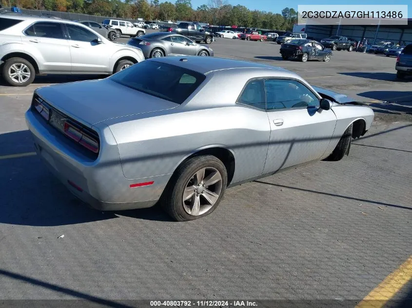 2C3CDZAG7GH113486 2016 Dodge Challenger Sxt