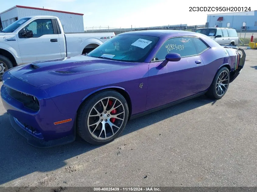 2016 Dodge Challenger Srt Hellcat VIN: 2C3CDZC95GH200124 Lot: 40825439