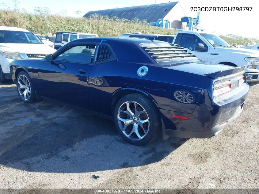 2016 Dodge Challenger R/T Plus VIN: 2C3CDZBT0GH298797 Lot: 40827979