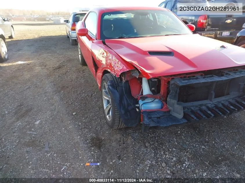 2016 Dodge Challenger Sxt VIN: 2C3CDZAG2GH289961 Lot: 40833114