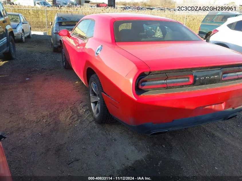 2016 Dodge Challenger Sxt VIN: 2C3CDZAG2GH289961 Lot: 40833114