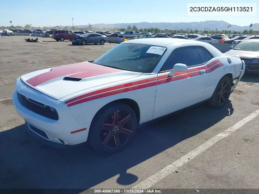 2016 Dodge Challenger Sxt VIN: 2C3CDZAG5GH113521 Lot: 40867380