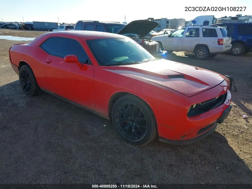 2016 Dodge Challenger Sxt VIN: 2C3CDZAG2GH108227 Lot: 40888250