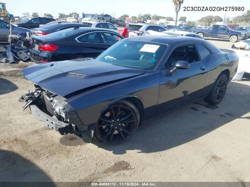 2016 Dodge Challenger Sxt Plus VIN: 2C3CDZAG2GH275980 Lot: 40898112