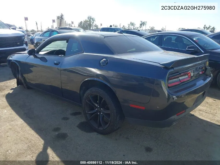 2016 Dodge Challenger Sxt Plus VIN: 2C3CDZAG2GH275980 Lot: 40898112