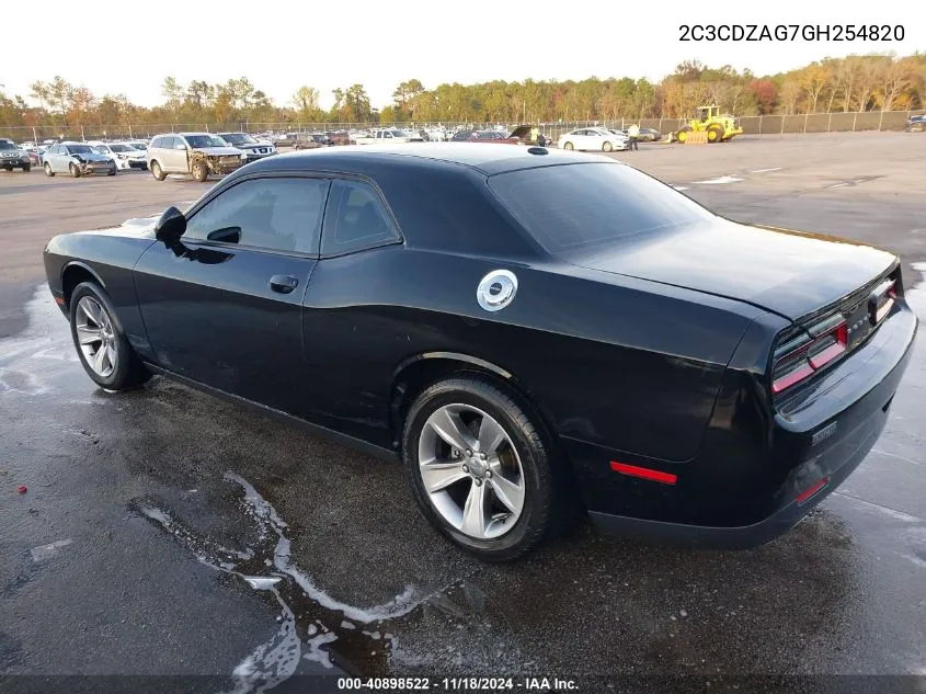 2016 Dodge Challenger Sxt VIN: 2C3CDZAG7GH254820 Lot: 40898522