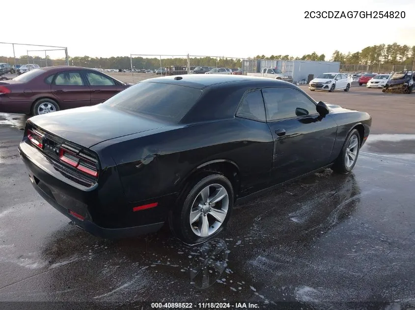 2016 Dodge Challenger Sxt VIN: 2C3CDZAG7GH254820 Lot: 40898522