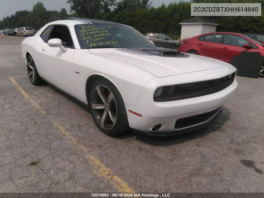 2017 Dodge Challenger VIN: 2C3CDZBTXHH614840 Lot: 12074063