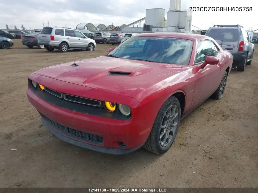 2017 Dodge Challenger Gt VIN: 2C3CDZGG8HH605758 Lot: 12141130