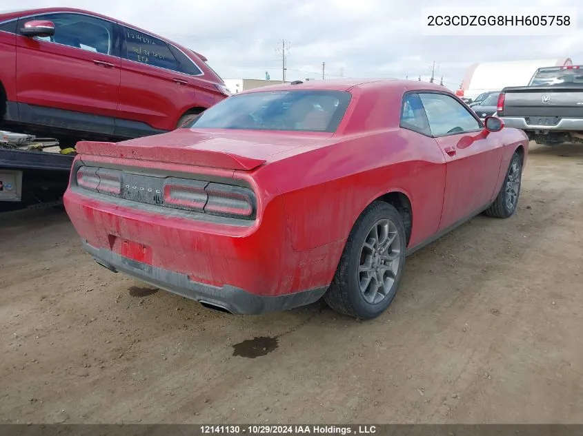 2017 Dodge Challenger Gt VIN: 2C3CDZGG8HH605758 Lot: 12141130