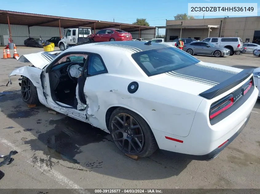 2017 Dodge Challenger R/T Shaker VIN: 2C3CDZBT4HH536149 Lot: 39125577