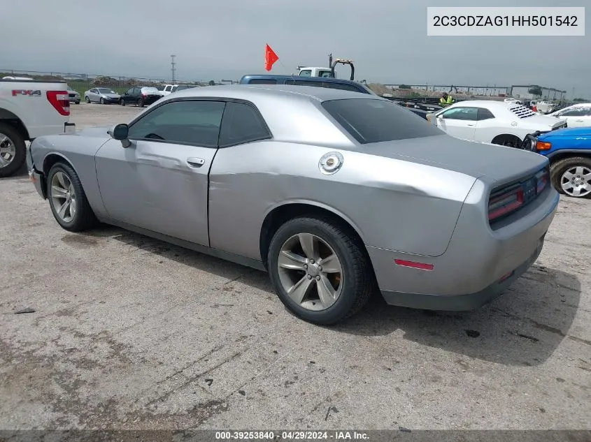 2C3CDZAG1HH501542 2017 Dodge Challenger Sxt