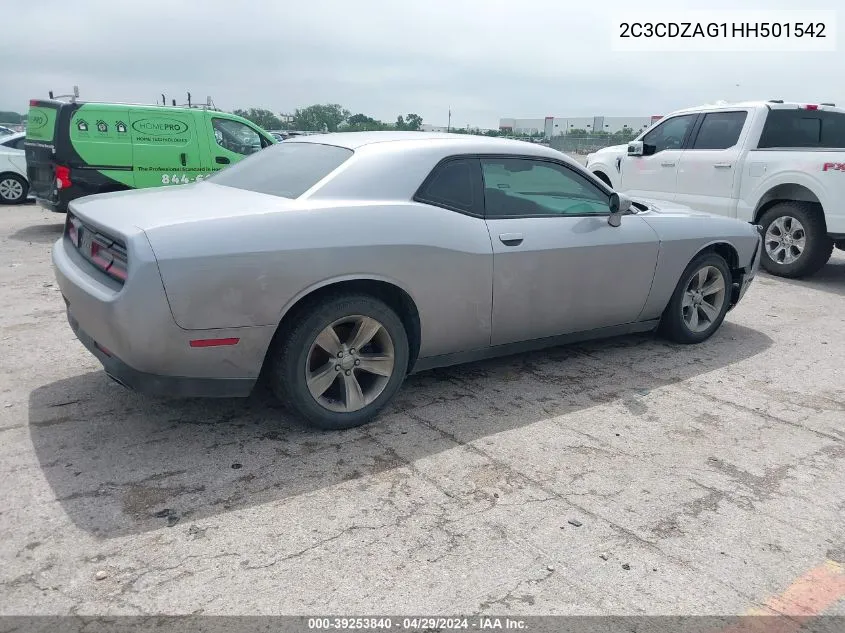 2C3CDZAG1HH501542 2017 Dodge Challenger Sxt